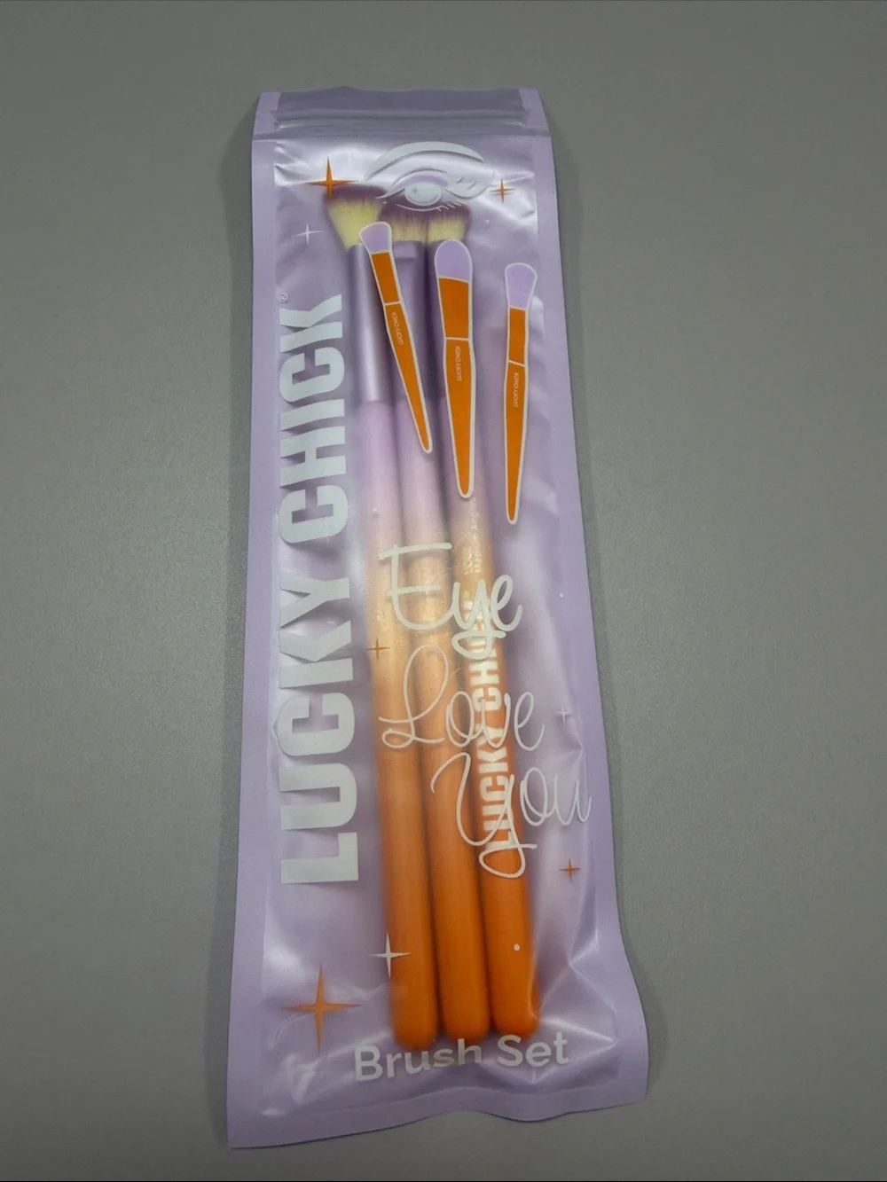 3-Piece Eye Brush Set - Orange